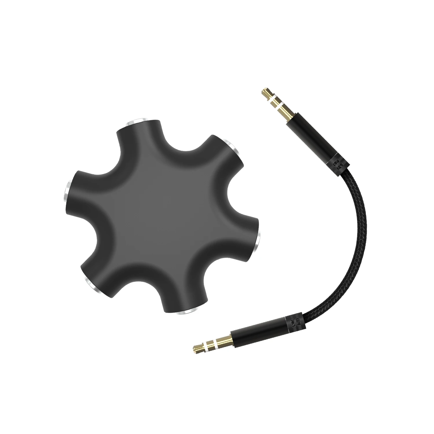 5-weg multi-hoofdtelefoonsplitter 3,5 mm audio-stereosplitterkabel 1 mannelijk naar 5-poorts vrouwelijk 3,5 mm jack Aux muziekgeluid uitgangskabels