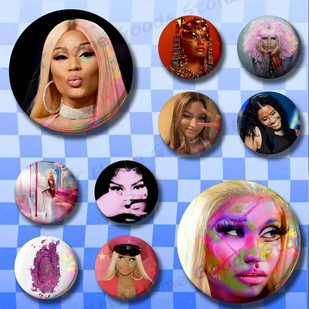 N-Nicki M-Minaj Queen of Rap Badges Pins Button Custom Anime Role Old-school Brooches Cartoon Collar Gifts
