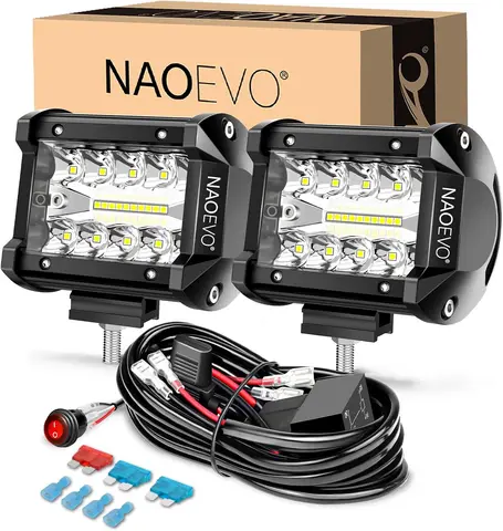 Светодиодные Рабочие Фары NAOEVO 4 Дюйма, 2 Шт., Комбинированные (точечные И Рассеянные), Противотуманные Фары Для Внедорожников
