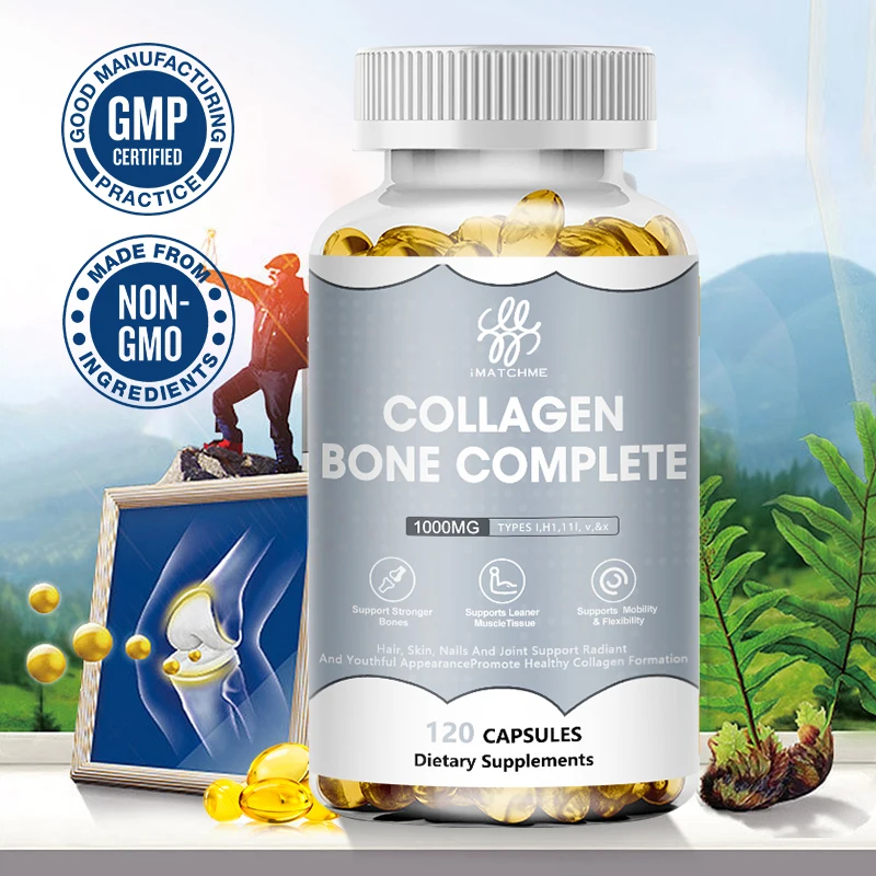 

iMATCHME Bone Collagen Capsules Marine Collagen with Calcium, Magnesium,Vitamin D3,Vitamin C,Vitamin K-2 Support Bone & Joint