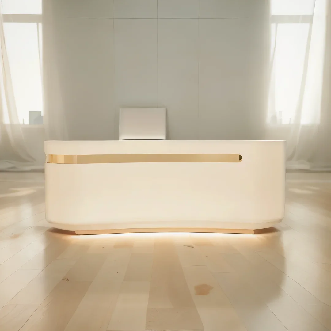 

Small Reception Desk Counter Store Receptionist Front Salon Aesthetic Center Decor Business Escritorio Glass Bar Furnishings