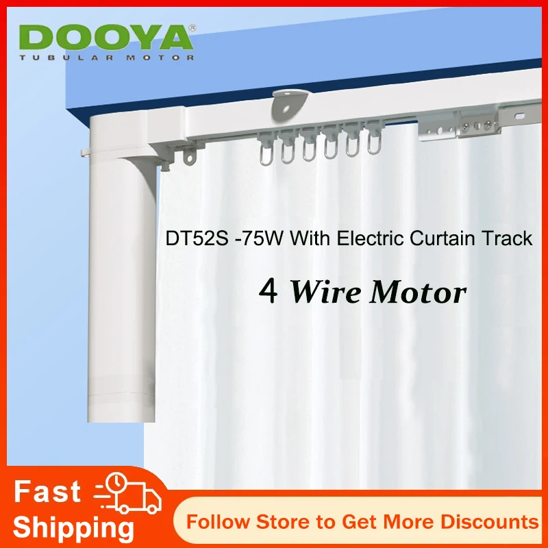 Dooya Electric Curtain Motor DT52S 75WElectric Motorized CurtainTrack, Smart Home Rails