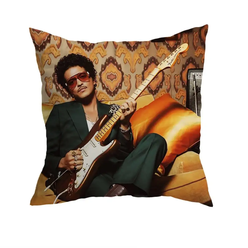 I Just Might B-Bruno Mars Pillow Case Square Double-Sided Printing Short Plush Sofa Cushion Cover Bedroom Bedside Pillow