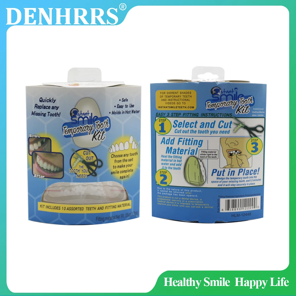 

1Set Solid High Quality False Teeth Beauty Veneers Temporary Dental Stickers Missing Replacement Cosmetic Denture