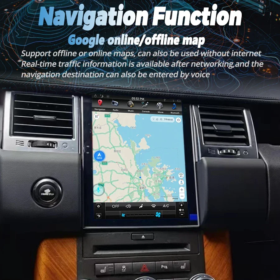 Android Wireless Carplay Car Radio For Range Rover Sport L320 2005-2013 Multimedia Player WIfi Head Unit AC Bluetooth LHD RHD