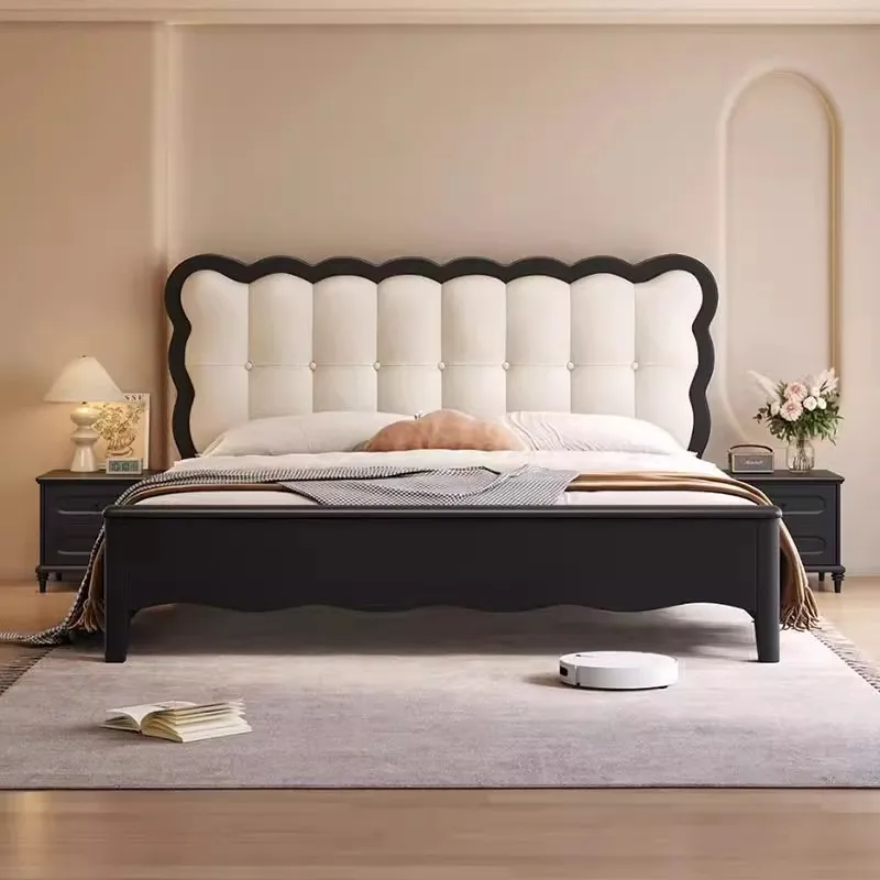 

Black Decoration Double Bed Minimalist Unique Japanese Pliable Double Bed King Size Pliable Cama Matrimonial Home Furniture