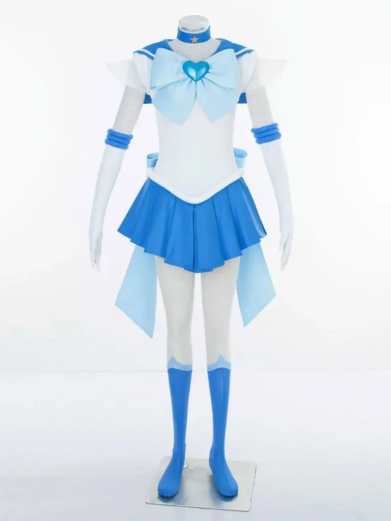 Anime Cosplay Sailor Stars Sailor Mercury SuperS Version Of The Battle Suit Halloween Cosplay Costume Bowknot
