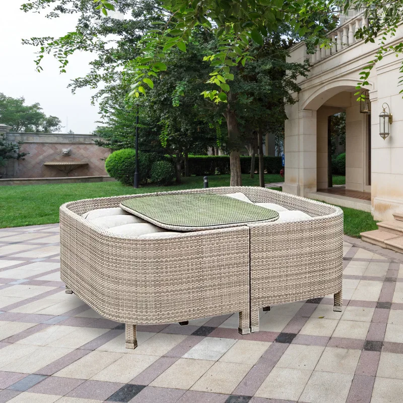 Commercial Factory custom rattan garden wicker chairs balcony courtyard outdoor furniture sofa set