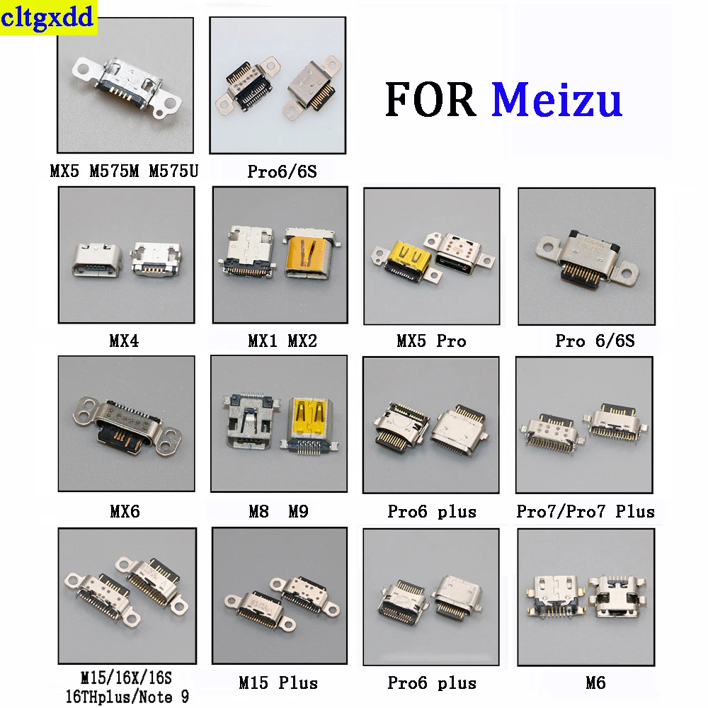 

cltgxdd 5piece Micro USB connector suitable FOR Meizu M1 M2 M4 M5 M8 M9 M15 6 6S 16X 16S Pro Plus Note socket charging port
