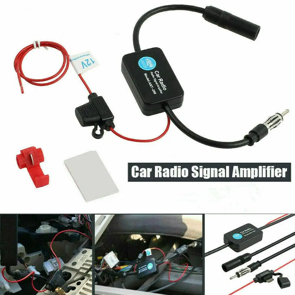 Universal FM Radio Signal Car Antenna Signal Amplifier Anti-interference Enhance Set AM Auto Electronic Amp Accessories 12V