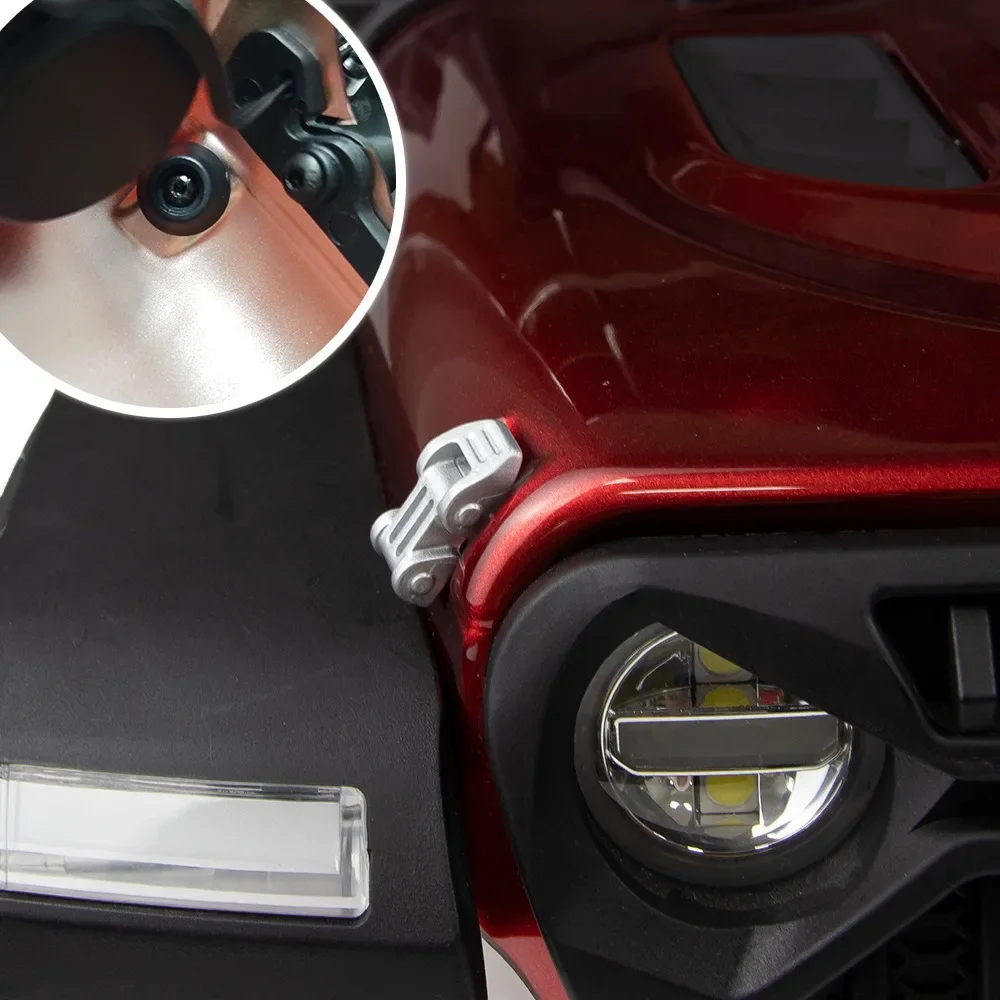 Bisagra de capó de Metal pieza de emoción piezas decorativas de mejora para coches Leilaluo MK07, JK07 1/7 RC