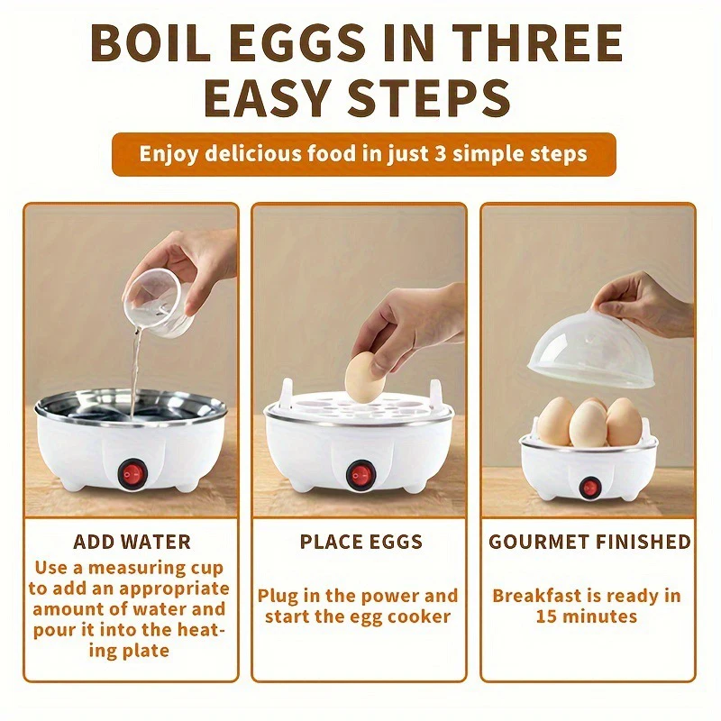 Multifunctionele Elektrische Eierkoker Automatische Uitschakeling Van Enkele Eierketel Keuken Gestoomde Snelle Ontbijt Kooktoestellen Thuis