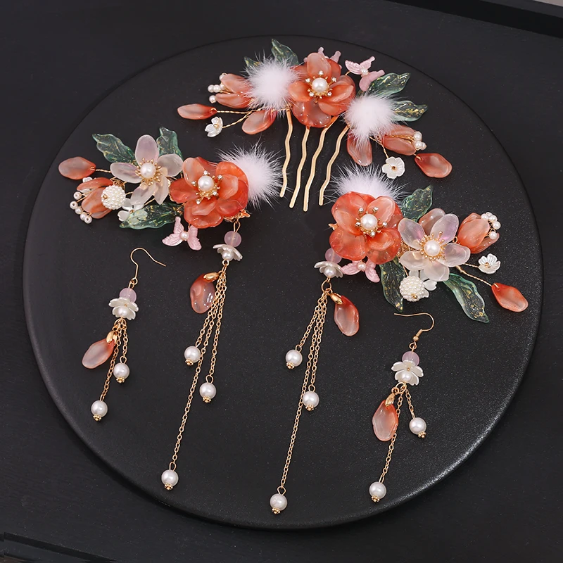 

Woman Lady Glaze Hairpin , Tassel Hair Accessories Set