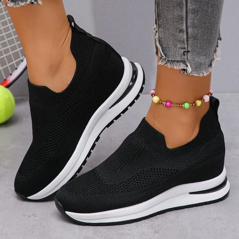 New Women Platform Sneakers Spring Fashion Women Vulcanize Shoes Lace-up Mesh Breathable Women Casual Shoes Tenis Feminino