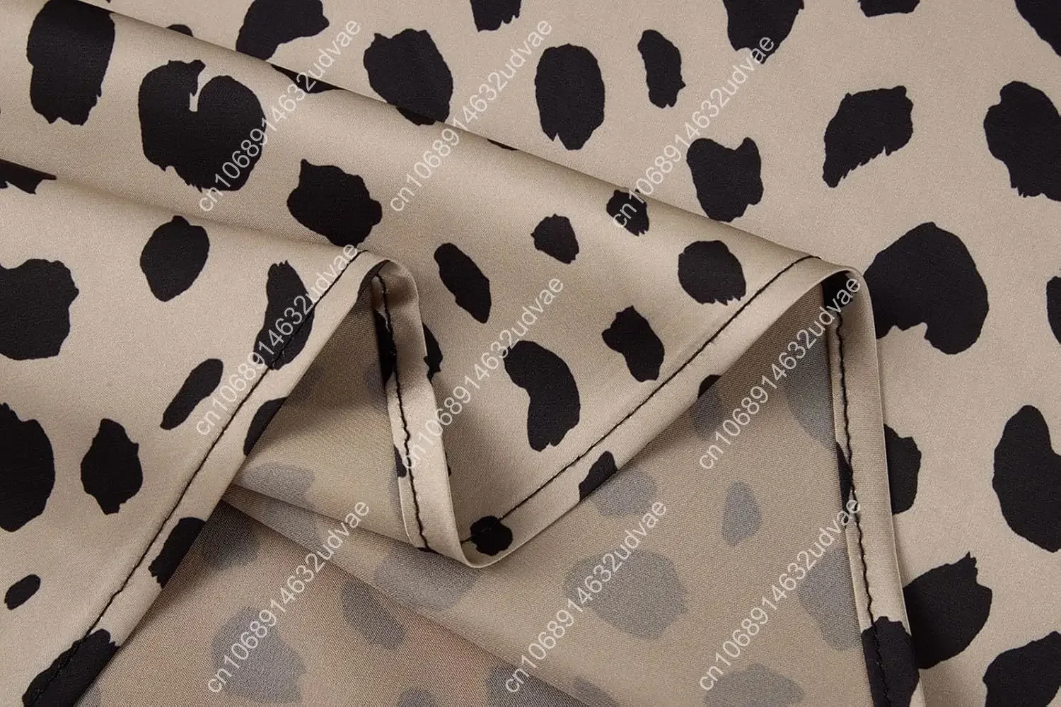 تنورة نسائية بطبعة الفهد ميدي طويلة الطول من الساتان الحريري بخصر عالٍ تنانير مرنة #3