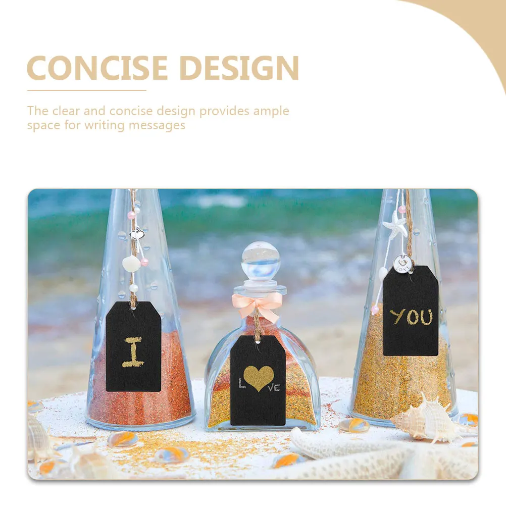

32pcs Wooden Chalkboard Tags Hanging Labels For Gifts Wedding Decorative Bottle Reusable Diy Erasable Multi-Function