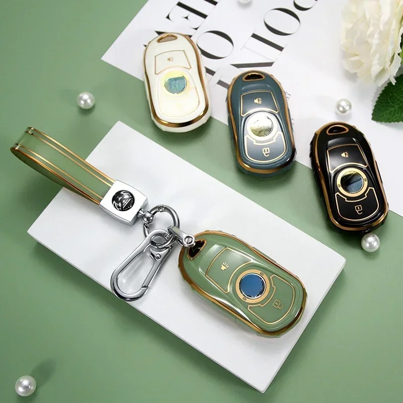 TPU Car Key Case For Buick Encore Envision GL8 New Lacrosse Keys Cover Protect Shell Fob Auto Keychain Accessories Car Styling