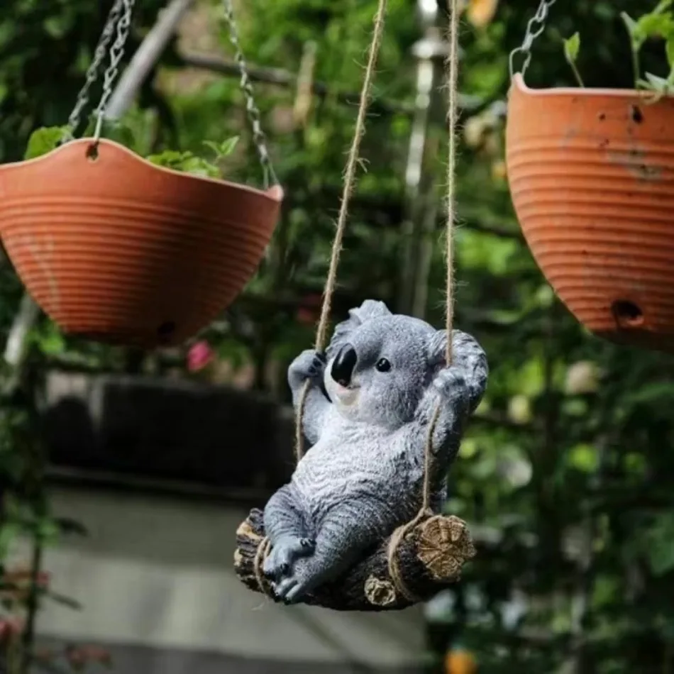 1 Pcs Resin Simulation Koala Panda Pendant Outdoor Villa Courtyard Garden Tree Pendant Garden Landscape Decoration Home Decor