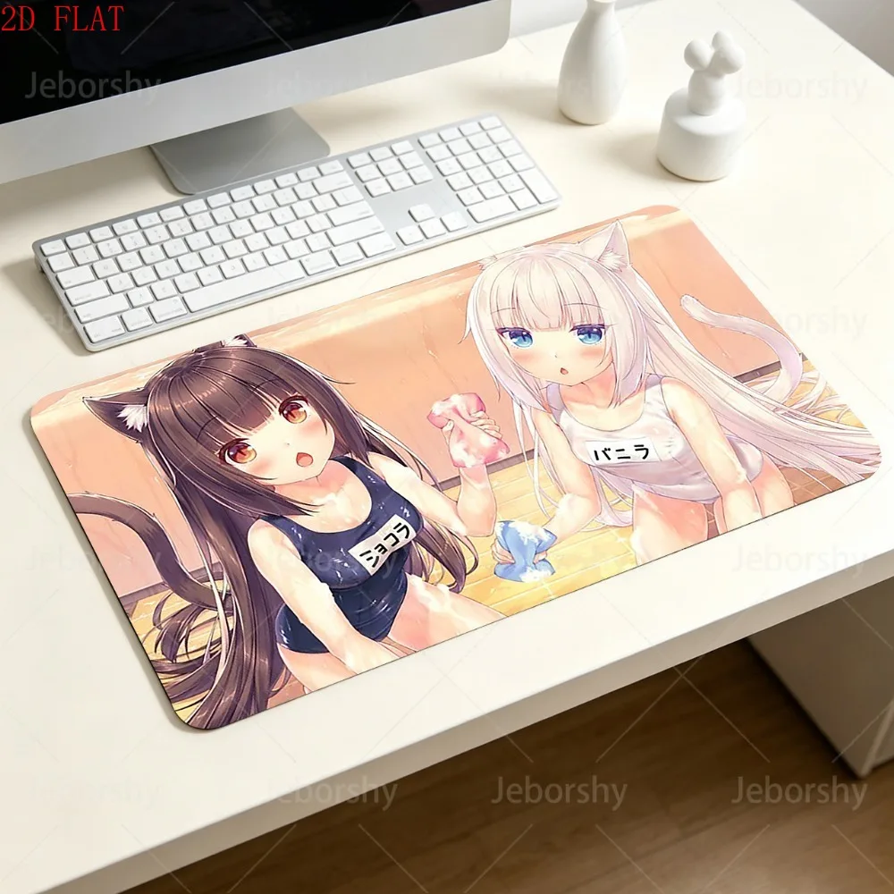 Nekopara Chocola Vanilla Large Desk Pad Non-slip Anime Mouse Pad For PC Laptop Gaming Room Decor
