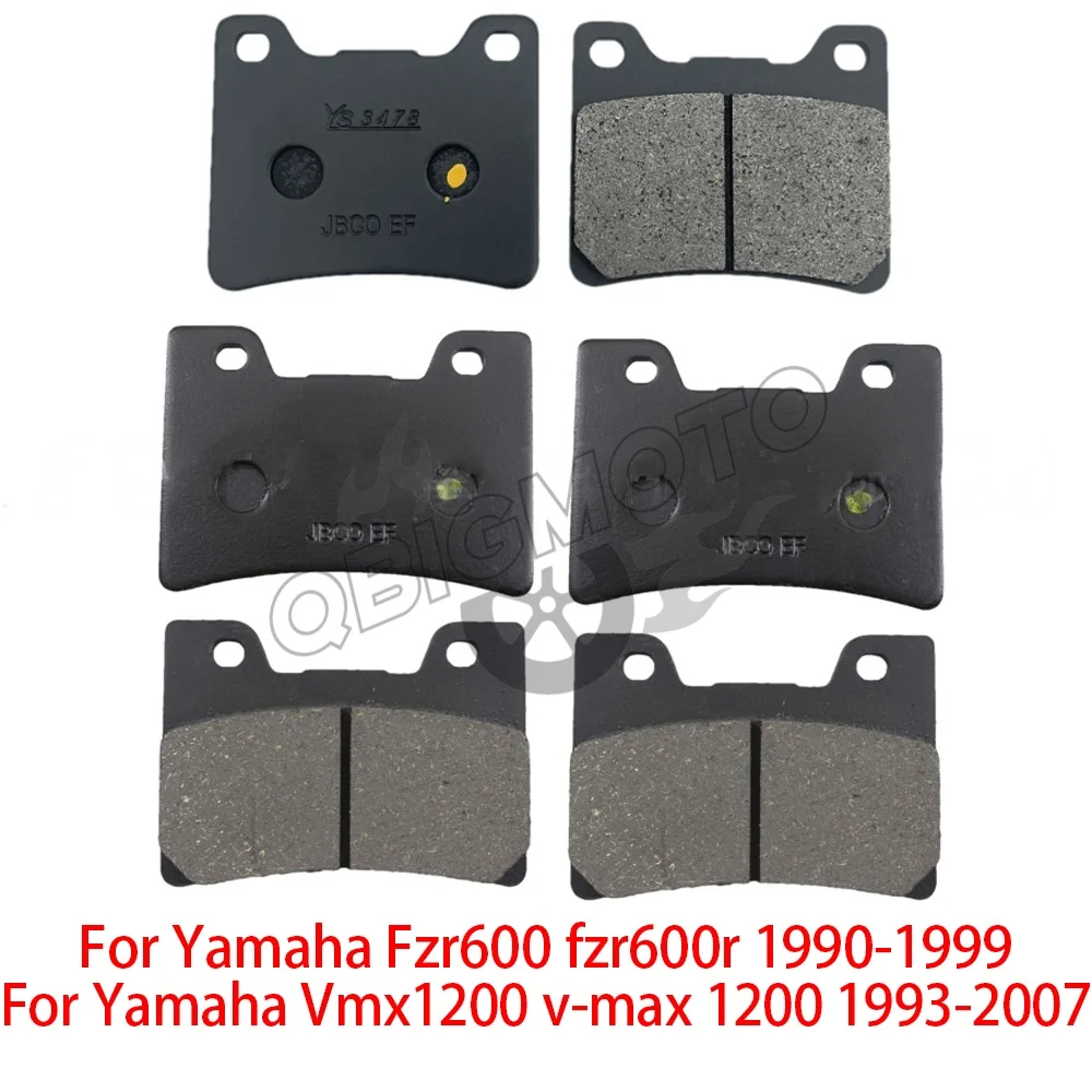 FZR600 Motorcycle Front Rear Brake Pad For Yamaha FZR 600 FZR-600 FZR600r 1990-1999 VMX1200 V-MAX 1200 1993-2007 Vmax1200