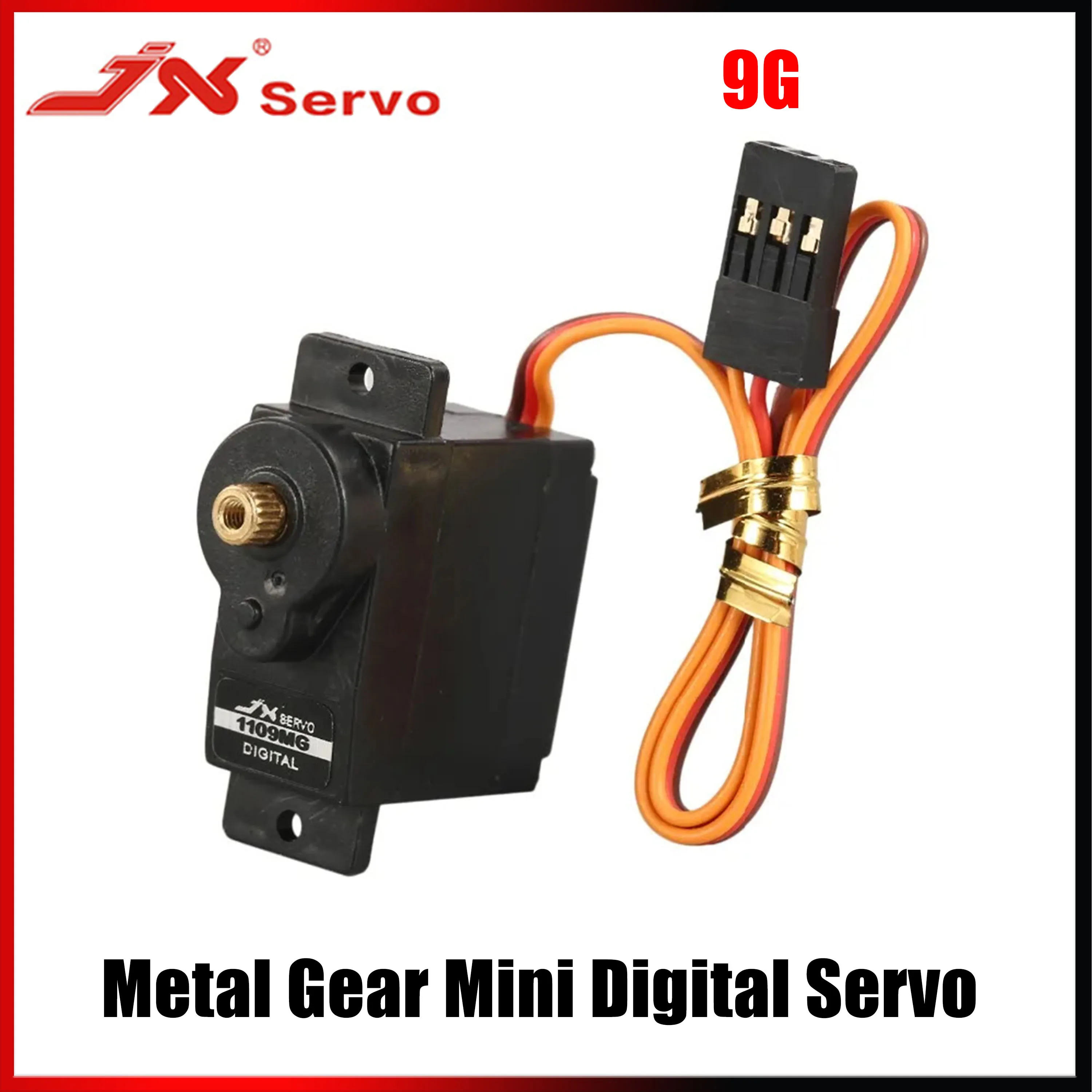 JX PDI-1109MG 9g 2.5kg Metal Gear Micro Digital Servo Motor 4.8-6V for 1/18 1/24 Mini RC Car Fixed-wing Airplane Robot Toy Part