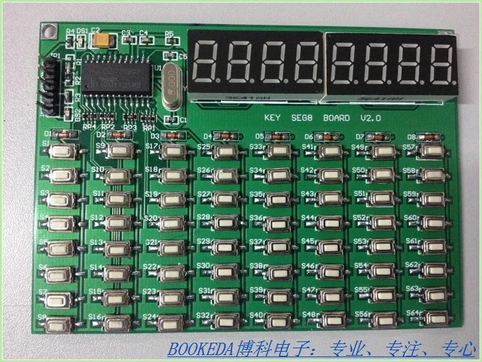 

IIC Interface Driver 8 LED Nixie Tube 64 Keyboard Module ZLG7290 Development Board