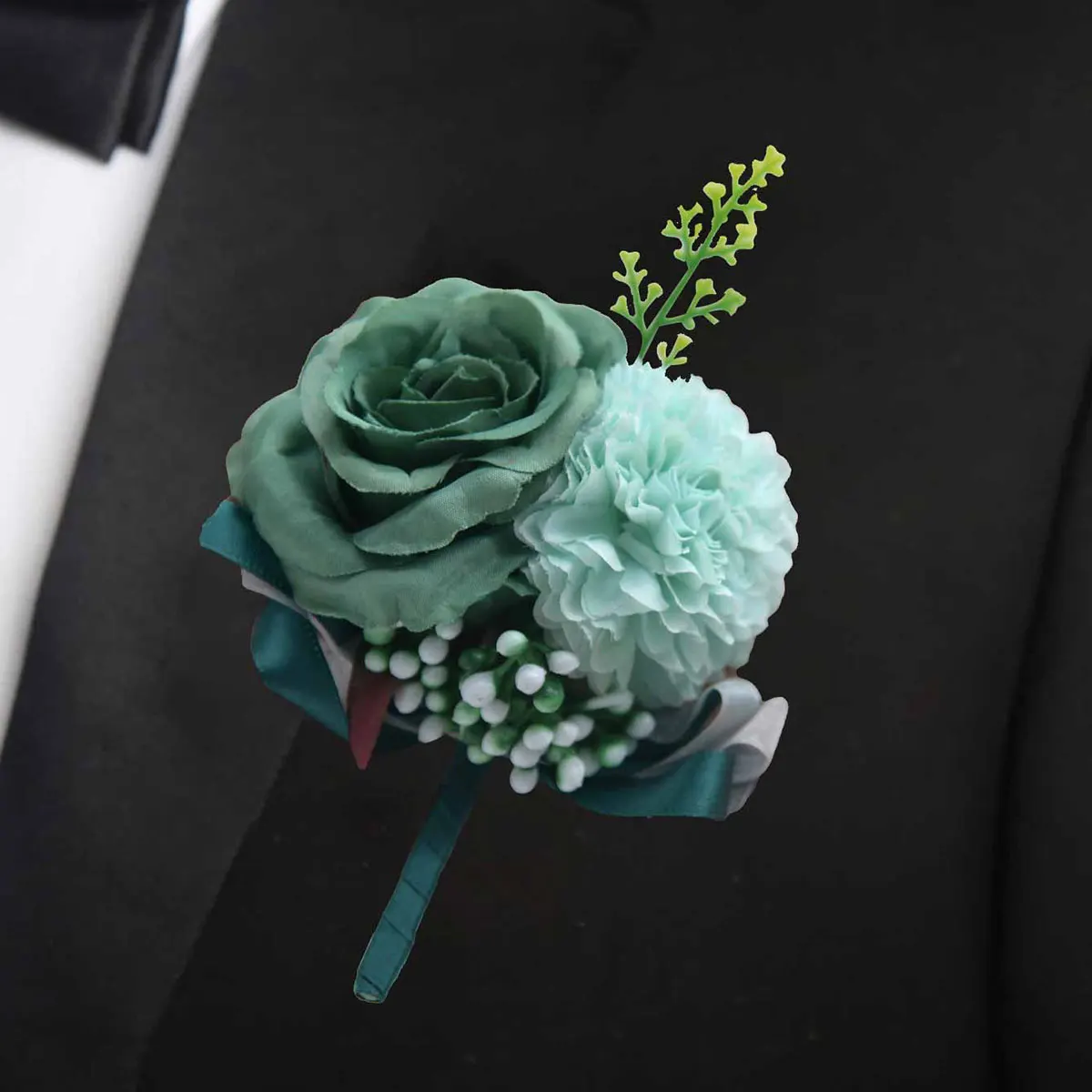 Multi-Color Options Available for Men's Wedding Boutonnieres, Artificial Rose Suit Lapel Pins, Groom and Groomsman Dress Pins, Specifically for Weddings / Balls image 4