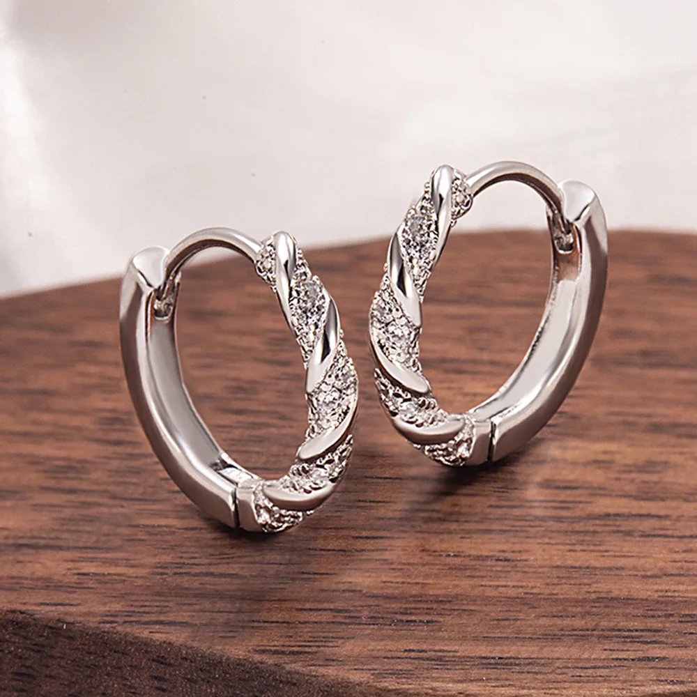 

Стильные простые серьги Mobius из стерлингового серебра 925 пробы с цирконом, подарок на день рождения, годовщину