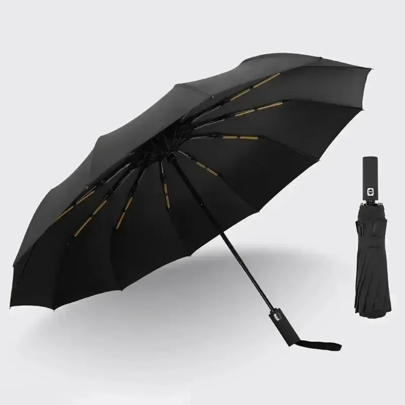1PC Automatic Black Glue Folding Rain Umbrella Reinforcement And Thickening For Sun And Rain Protection Umbrella image 2