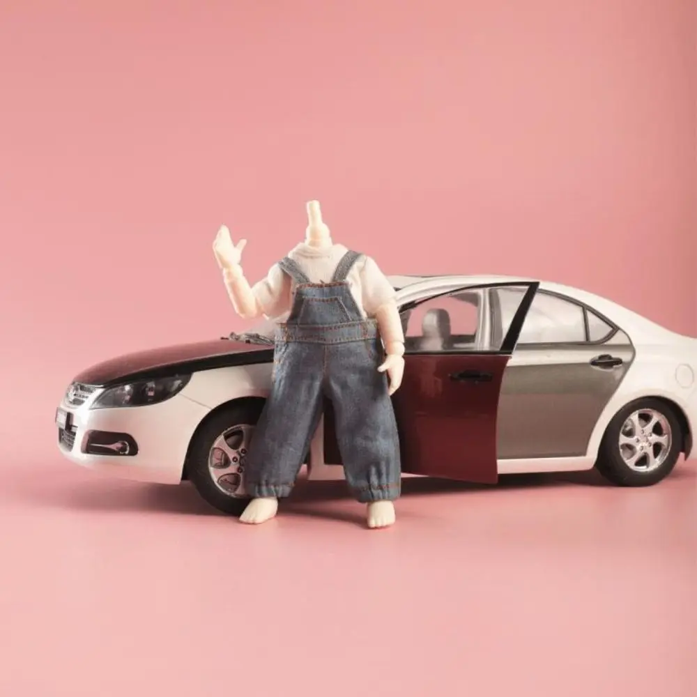 

Handmake Denim Pant with T-shirt DIY Workwear Overalls Dolls Denim Pants For 1/11 OB11 Dolls for 1/12 Bjd/GSC /for Obitsu 11