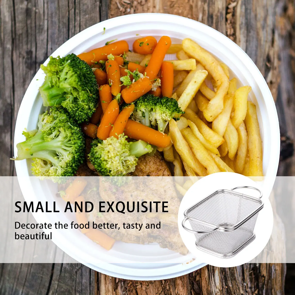 

Stainless Steel Frying Basket Two Handles Pattern Deep Fryer Basket French Fries Chips Filter Screen Snack Colander