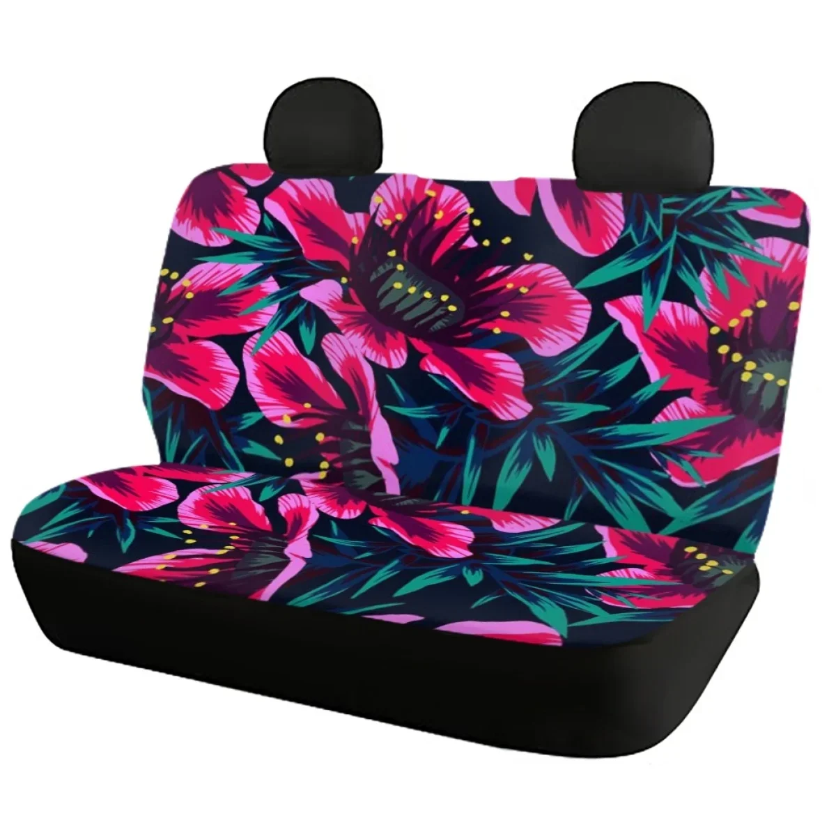 Polynesian Hibiscus Flower Universal Seat Covers for Car Full Set Vehicle Seat Protector Heavy-Duty Nonslip Fit Most of Sedan