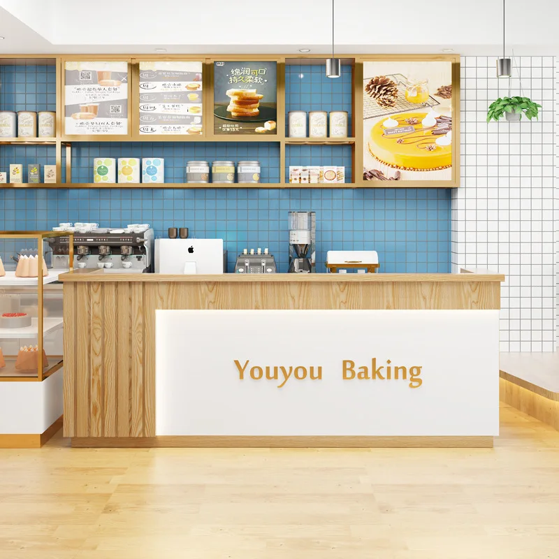 Hair Salon Checkout Counters Simple Wooden Color Clothing Store Checkout Counters Modern Supermarket Furniture Kassa JT40C