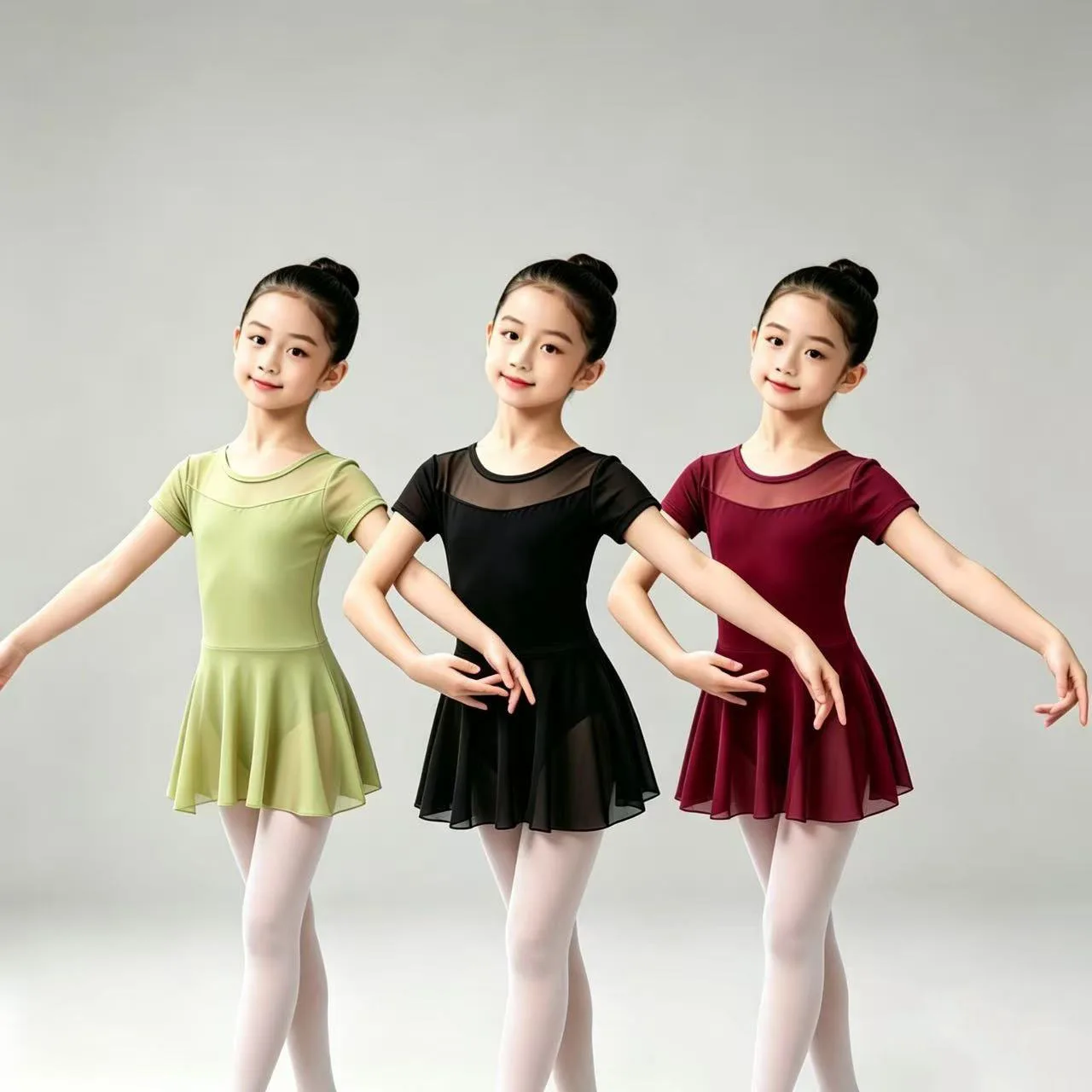Children's Dance Clothes Girls Summer Short Sleeve Practice Clothes Chinese Dance Ballet Test Performance Wear