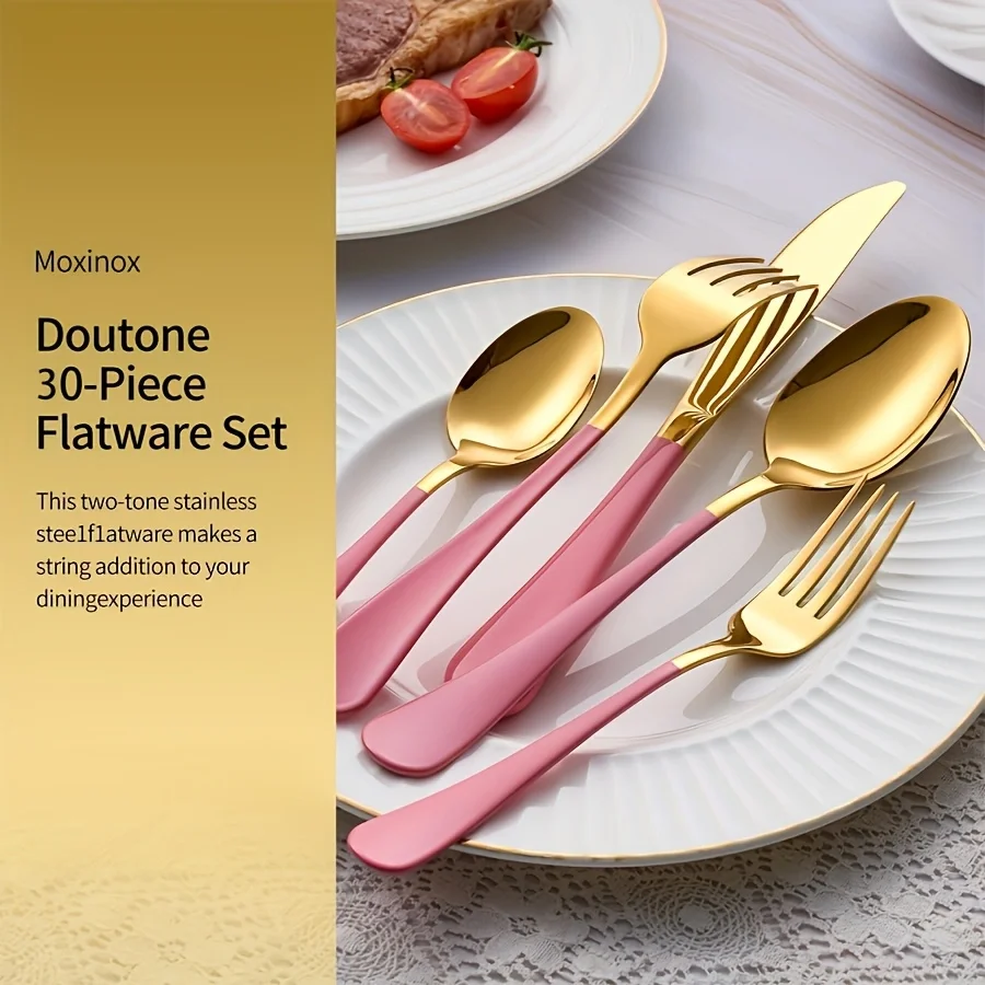 30 piece gold pink stainless s - Gold Plated Cutlery 리뷰 및 가격