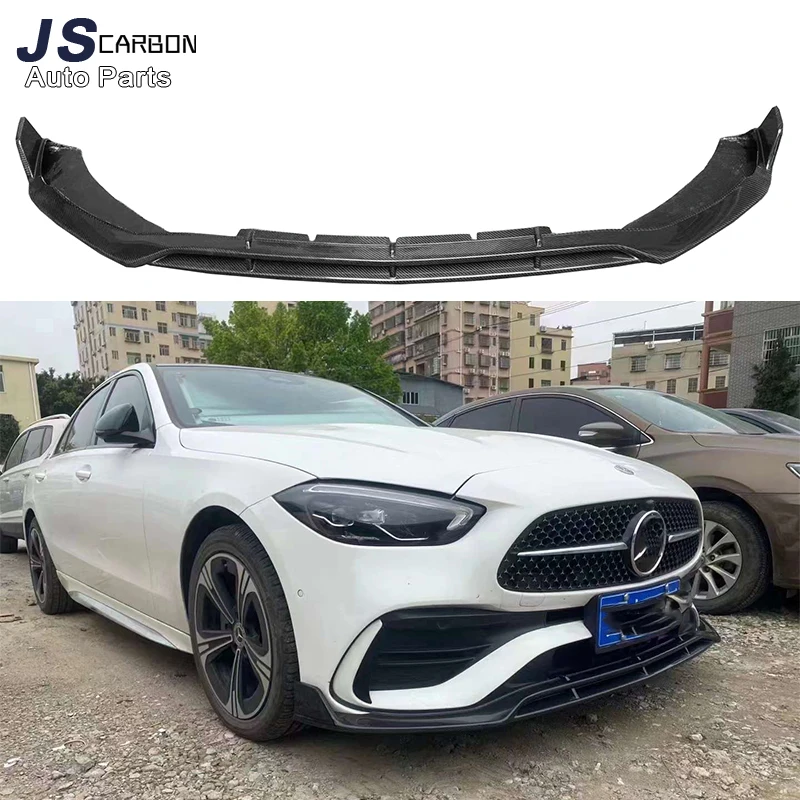 For Mercedes Benz C Class W206 Carbon Fiber Front lip Car Front Bumper Lip Front lip Diffuser Front Chin Spoiler auto parts