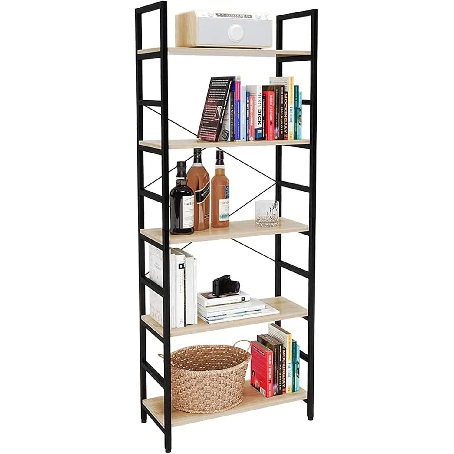 Bestier 5 Tier 26 Inches Adjustable Multifunctional Standing Display Rack Storage Shelf Organizer for Home,