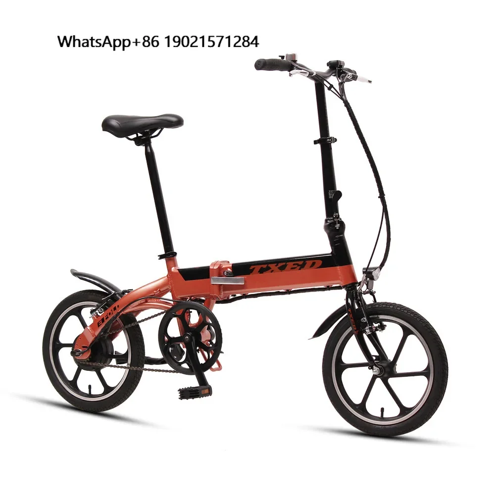

Single Speed 16 Inch Folding Electric Bicycle with Battery Hidden in Frame Tube