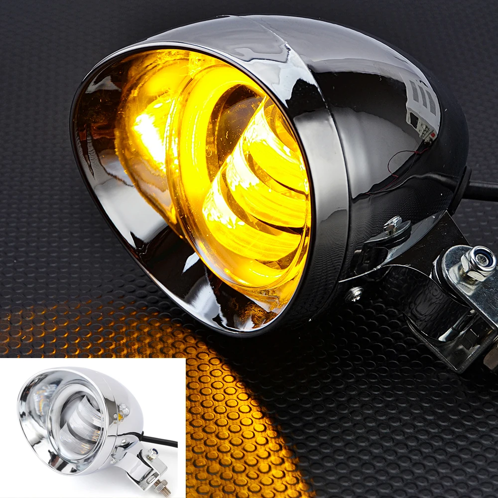 

12V Motorcycle LED Front Fog Light For Cruisers Choppers Cafe Racers Custom