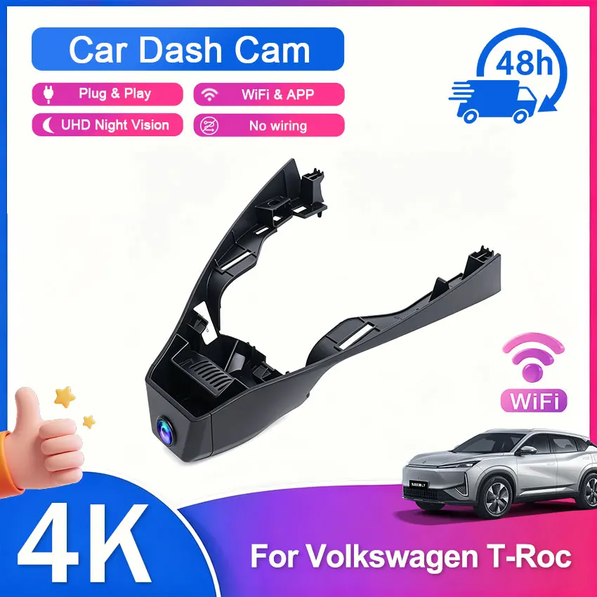 For VW Volkswagen T-Roc T Roc Troc 2017~2026 4K Dashcam Wifi Dash Camera Dash Cam for Car Vehicle Video Recorder High quality