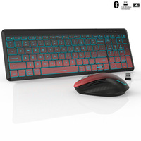 RGB Backlit Silent Wireless Keyboard and Mouse Combo 2.4G Dual Mode Rechargeable Wireless Keyboard Mouse set for Desktop/Laptop