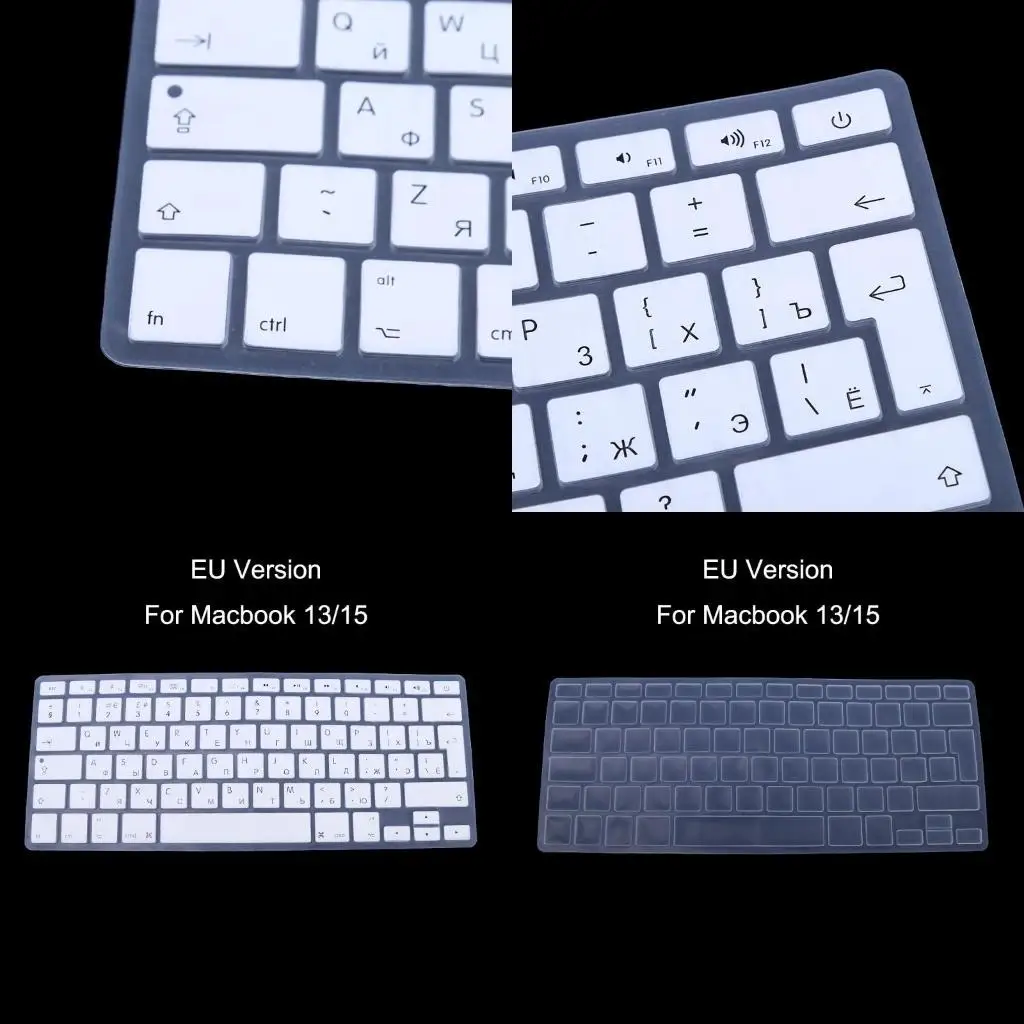

652F Laptop keyboard Protective Film Silicone Cover Skin for Macbook Air 13 15 EU Laptops Keyboards Protector