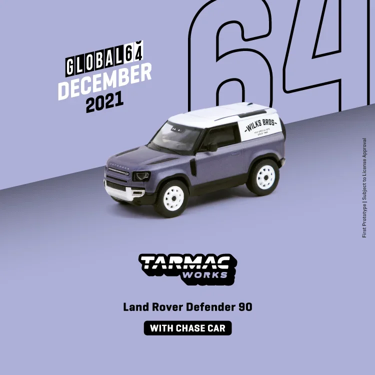 

Tarmac работает 1:64 1:64 Land Rover Defender 90 матовый синий серый