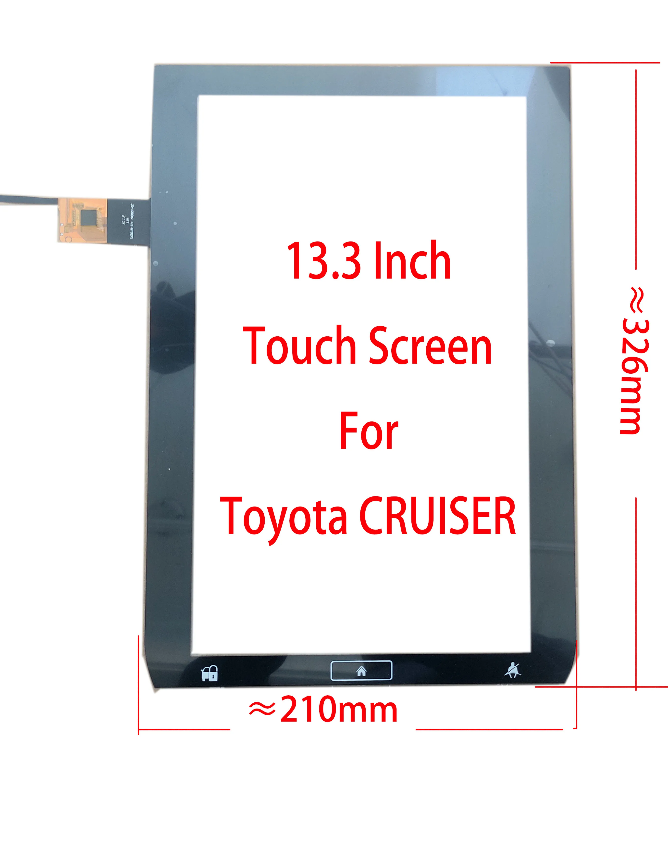 

13.3 13.6 Inch Capacitive Touch Screen Sensor Digitizer Paenl Glass 326*210mm TESLA Toyota CRUISER JR-12006-V3-GT9271 6Pin