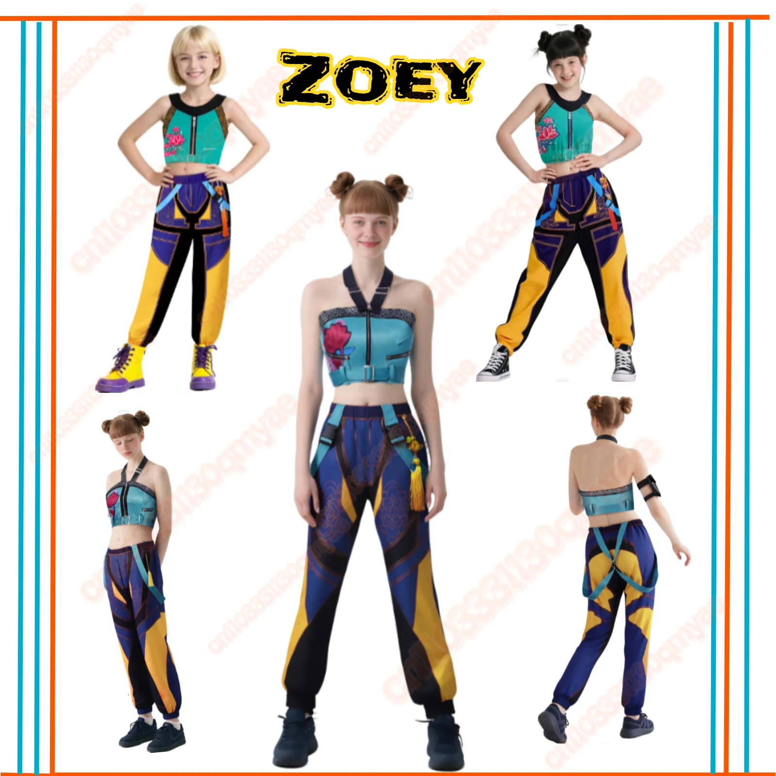 

Kids Anime Girl Zoey Cosplay Costume Full Set Kpop Demon Hunter Halloween Carnival Party Outfit Roleplay Clothes for Girls