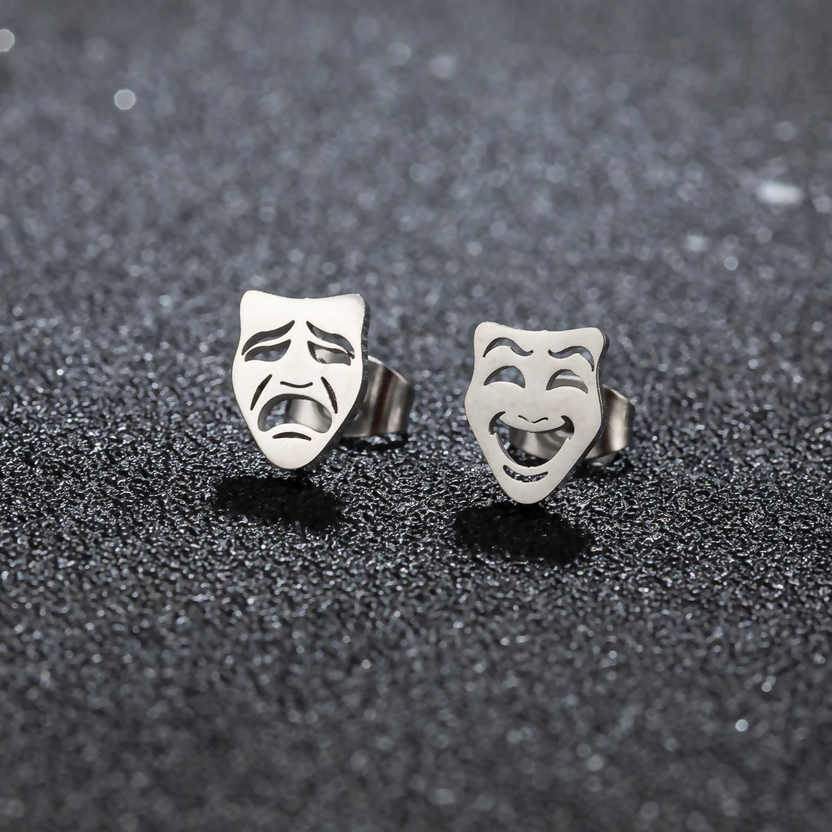 1Pair Creative Funny Mask Stud Earrings for Men Women Couple Earrings Party Jewelry Gifts