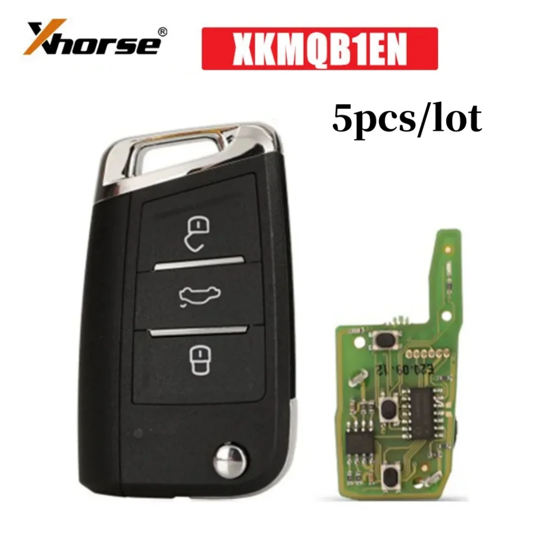 5pcs/lot Xhorse XK Series XKMQB1EN for Style Flip Transponder Key 3 Buttons Car Key for VVDI2 / VVDI Mini / Key Tool