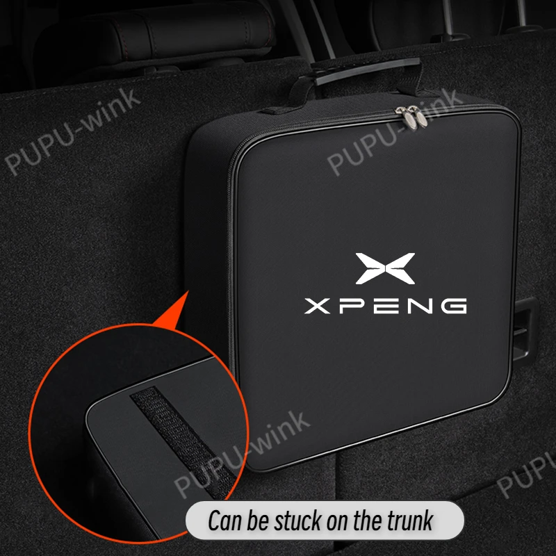 Car Trunk Storage Bag for XPENG Series Waterproof Stowing Tidying Car Charge Cable Storage Box for XPENG X9 G9 P7 P7i G6 P5 G3i