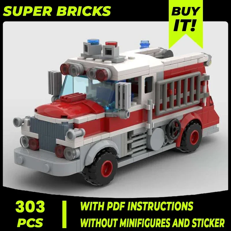 

Moc Building Bricks City Car Model Forest Service Fire Truck Technology Modular Blocks Gifts Toys For Childen DIY Sets Assembly