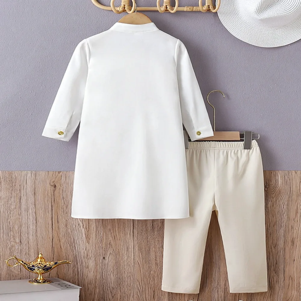 ¡En stock! Conjunto de Thobe bordado paquistaní: disfraz de adolescente para niños de estilo árabe para mercados de Oriente Medio